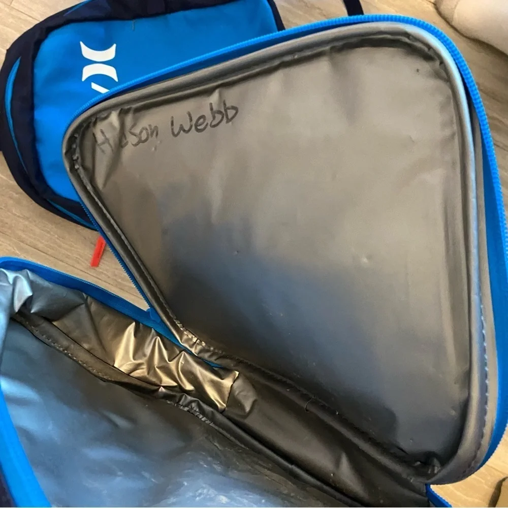 Hurley Boys Backpack Lunchbox Set Blue 2 Piece School Bag Kids Bookbag Lunch Kit